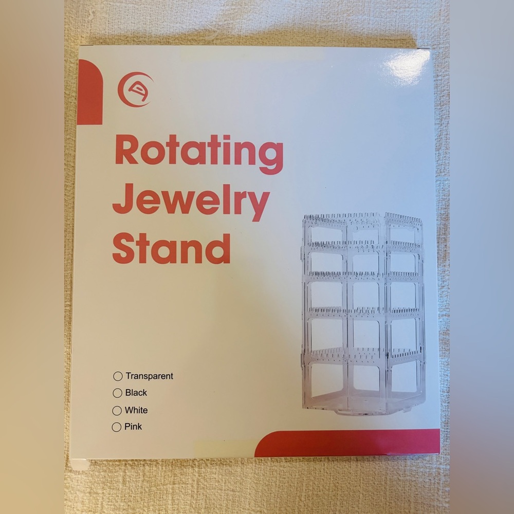 Elegant Pink Rotating Jewelry Stand New in Box